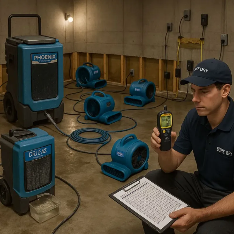 Structural Drying and Dehumidification process in Greenfield, IL